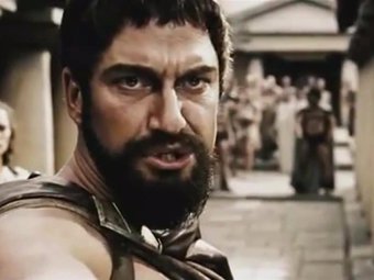 Стоп-кадр из фильма «300 спартанцев».